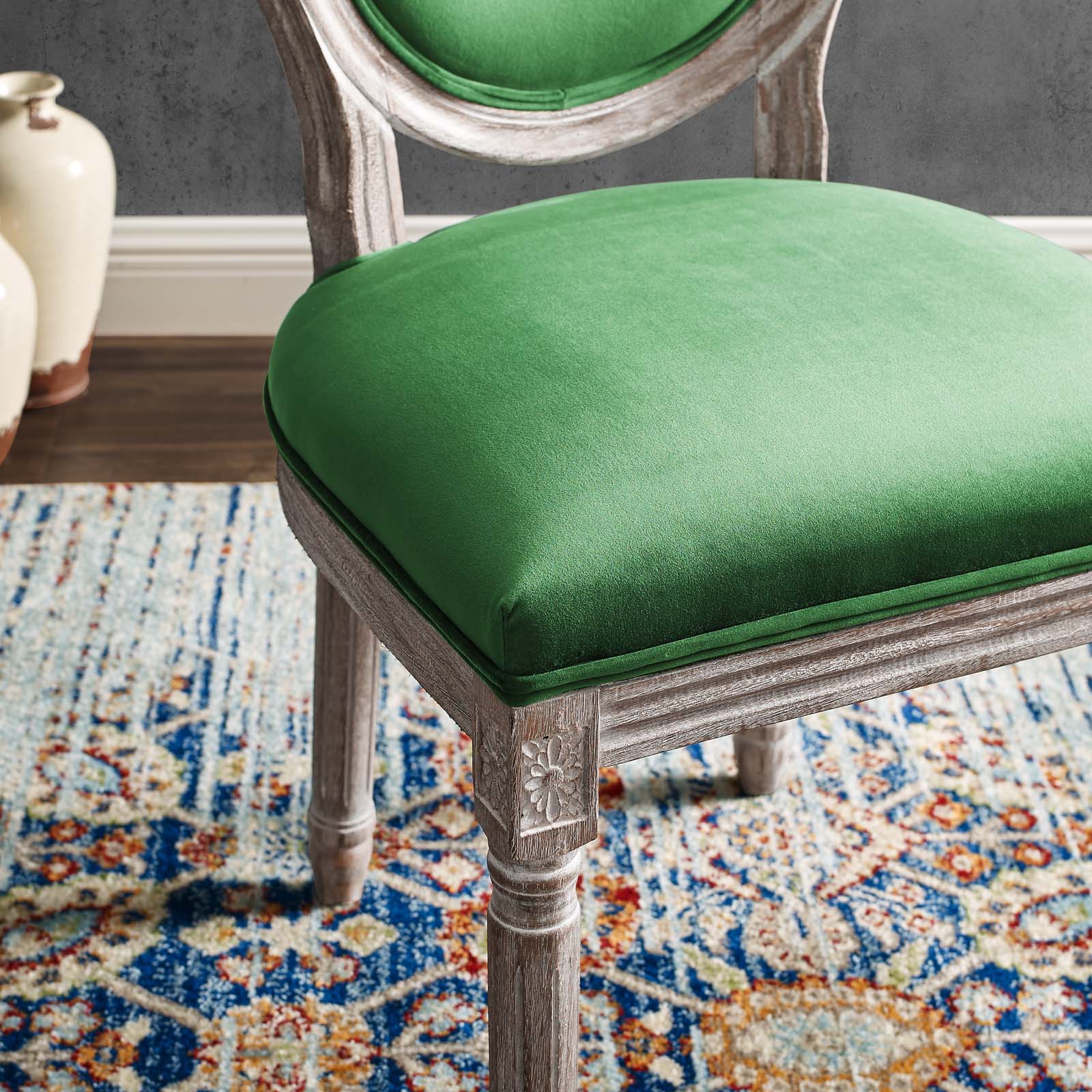 Modway Emanate Vintage French Performance Velvet Dining Side Chair | Dining Chairs | 