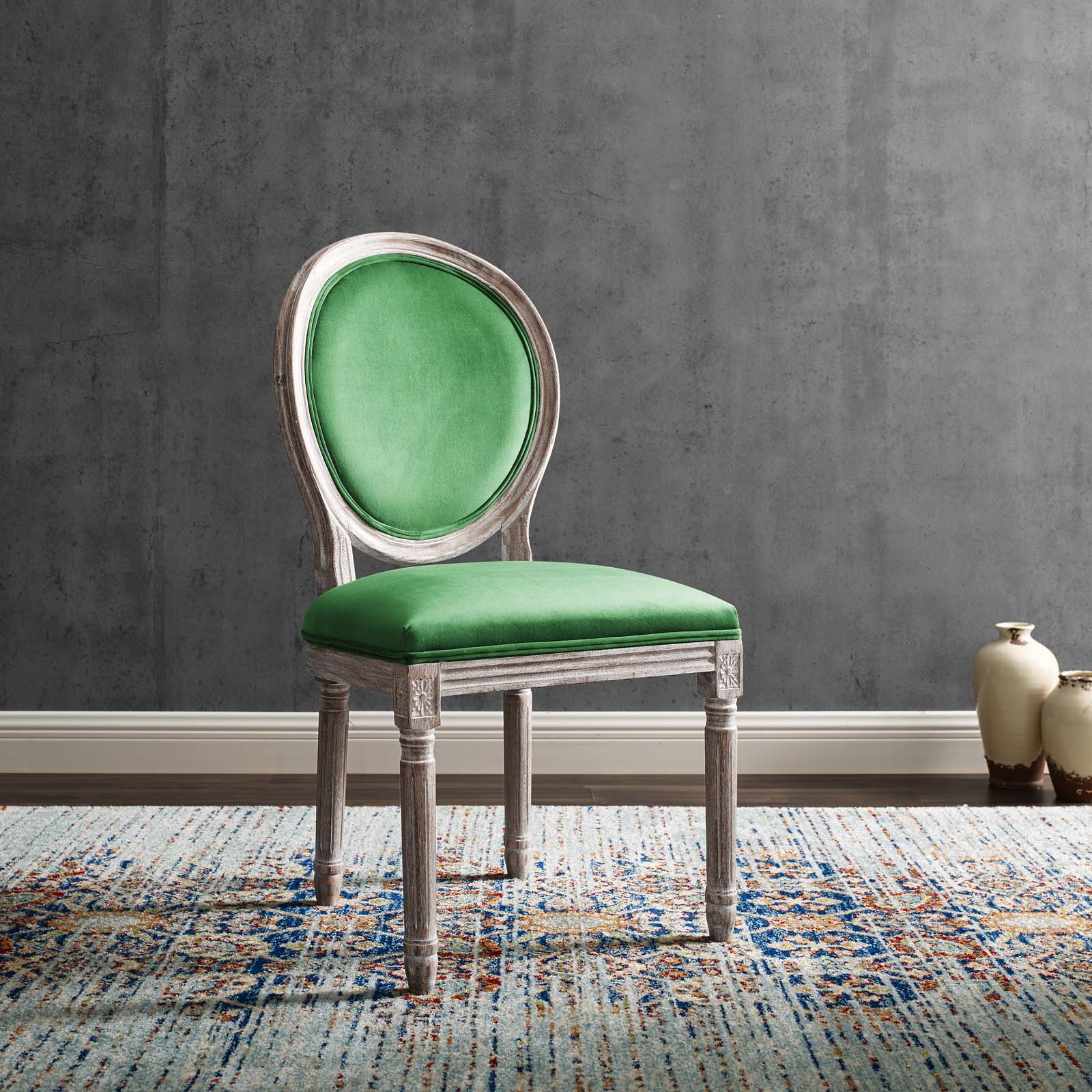 Modway Emanate Vintage French Performance Velvet Dining Side Chair | Dining Chairs