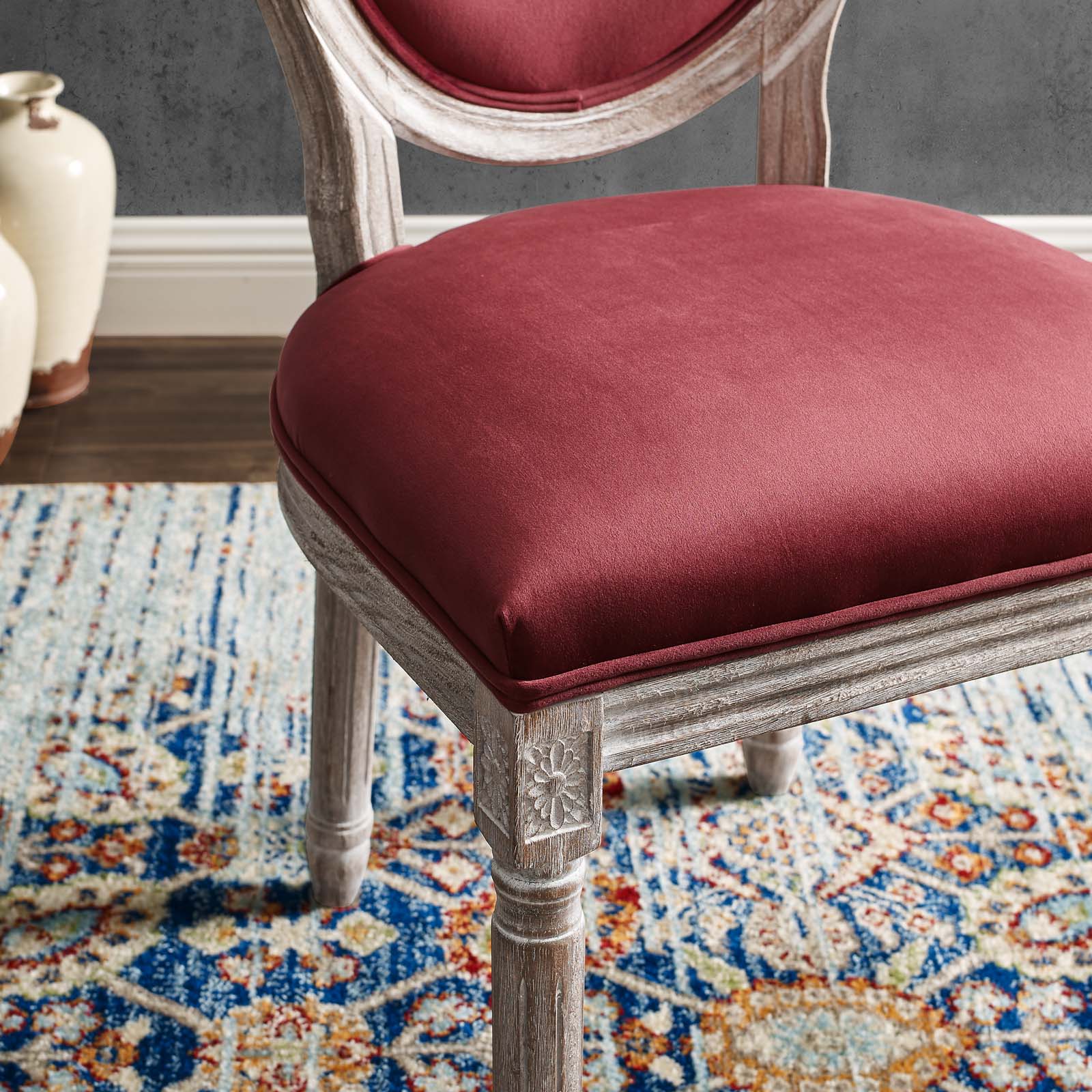 Modway Emanate Vintage French Performance Velvet Dining Side Chair | Dining Chairs | 