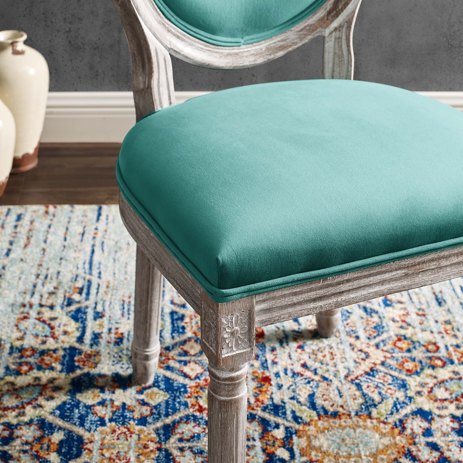 Modway Emanate Vintage French Performance Velvet Dining Side Chair | Dining Chairs | 