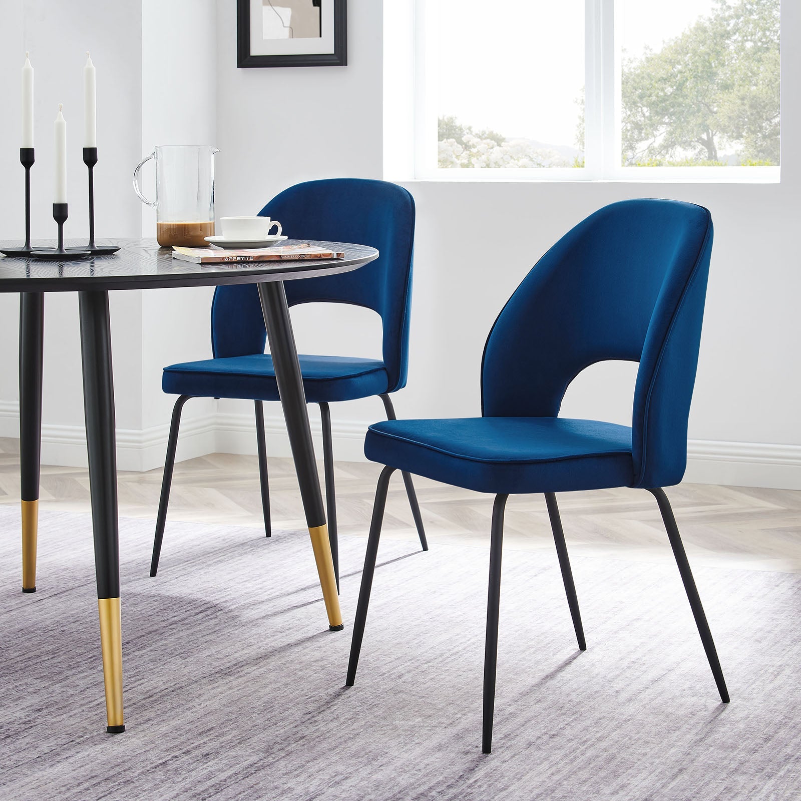 Modway Nico Performance Velvet Dining Chair Set of 2 | Dining Chairs | Modishstore-18