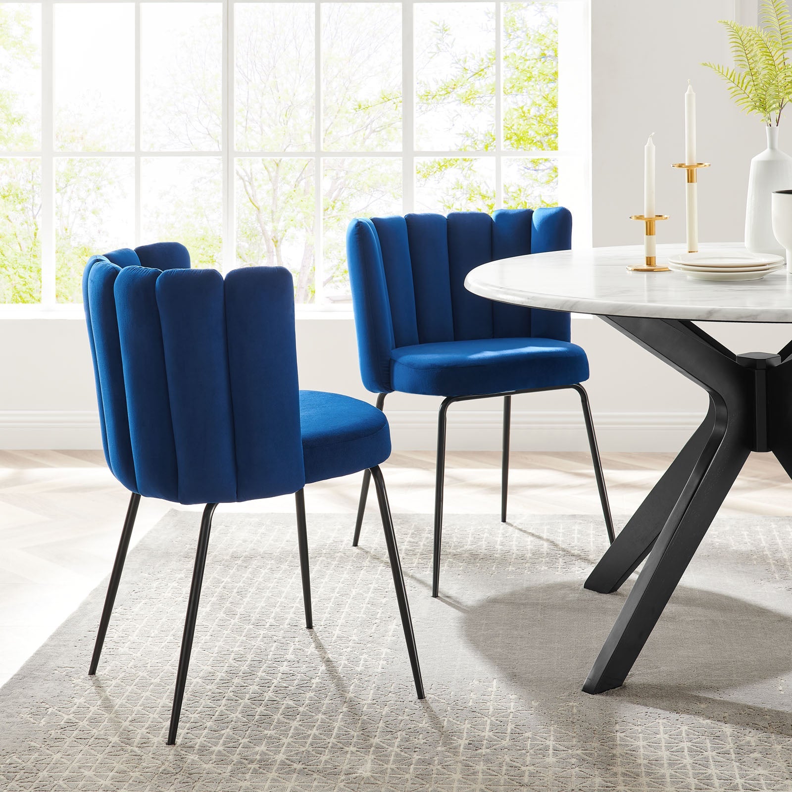 Modway Virtue Performance Velvet Dining Chair Set of 2 | Dining Chairs | Modishstore-20
