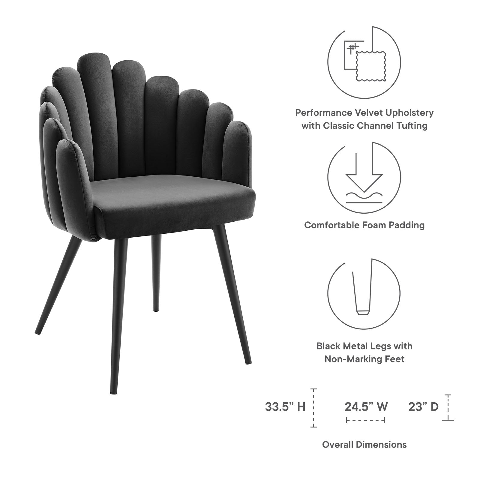 Modway Vanguard Performance Velvet Dining Chair | Dining Chairs | Modishstore-15