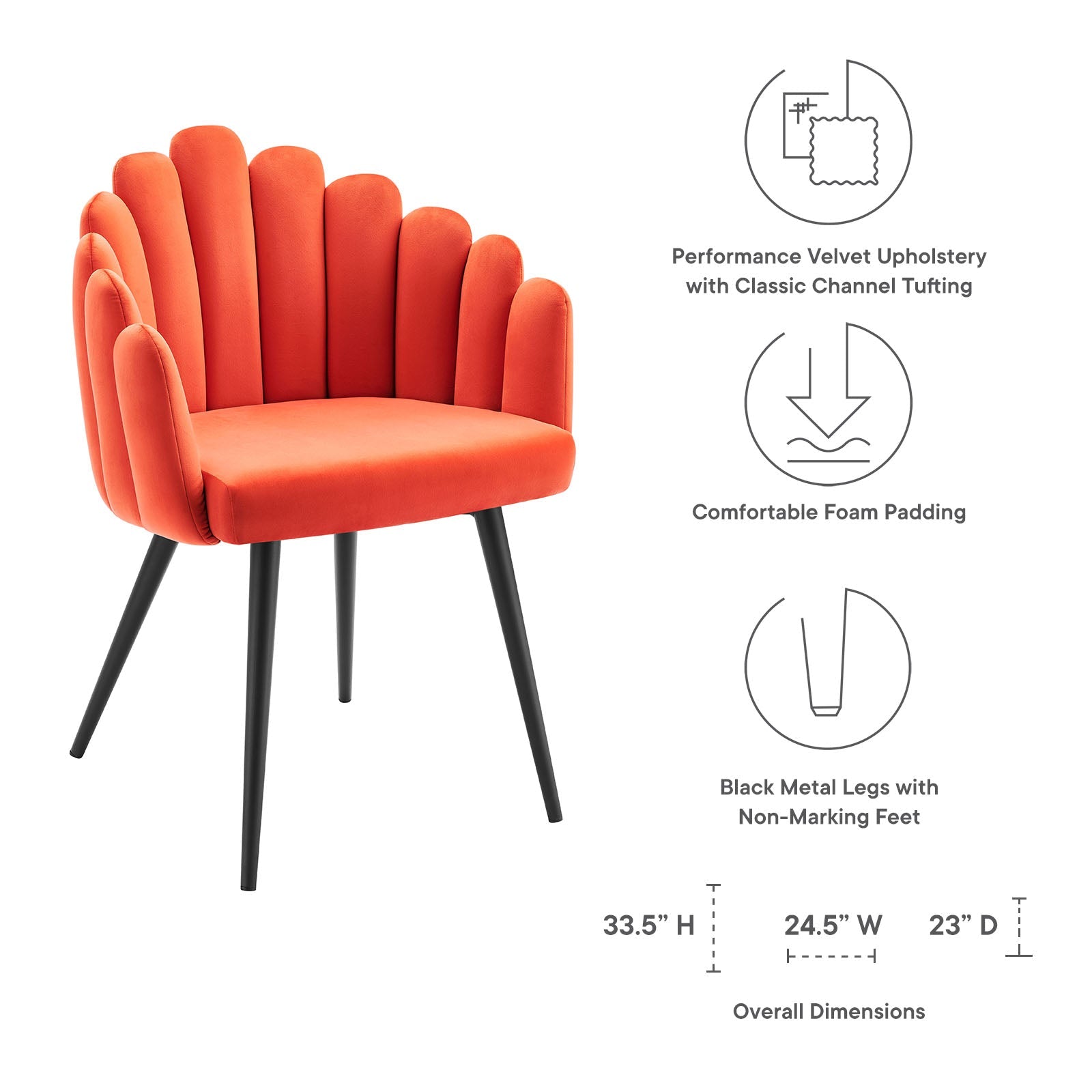 Modway Vanguard Performance Velvet Dining Chair | Dining Chairs | Modishstore-23