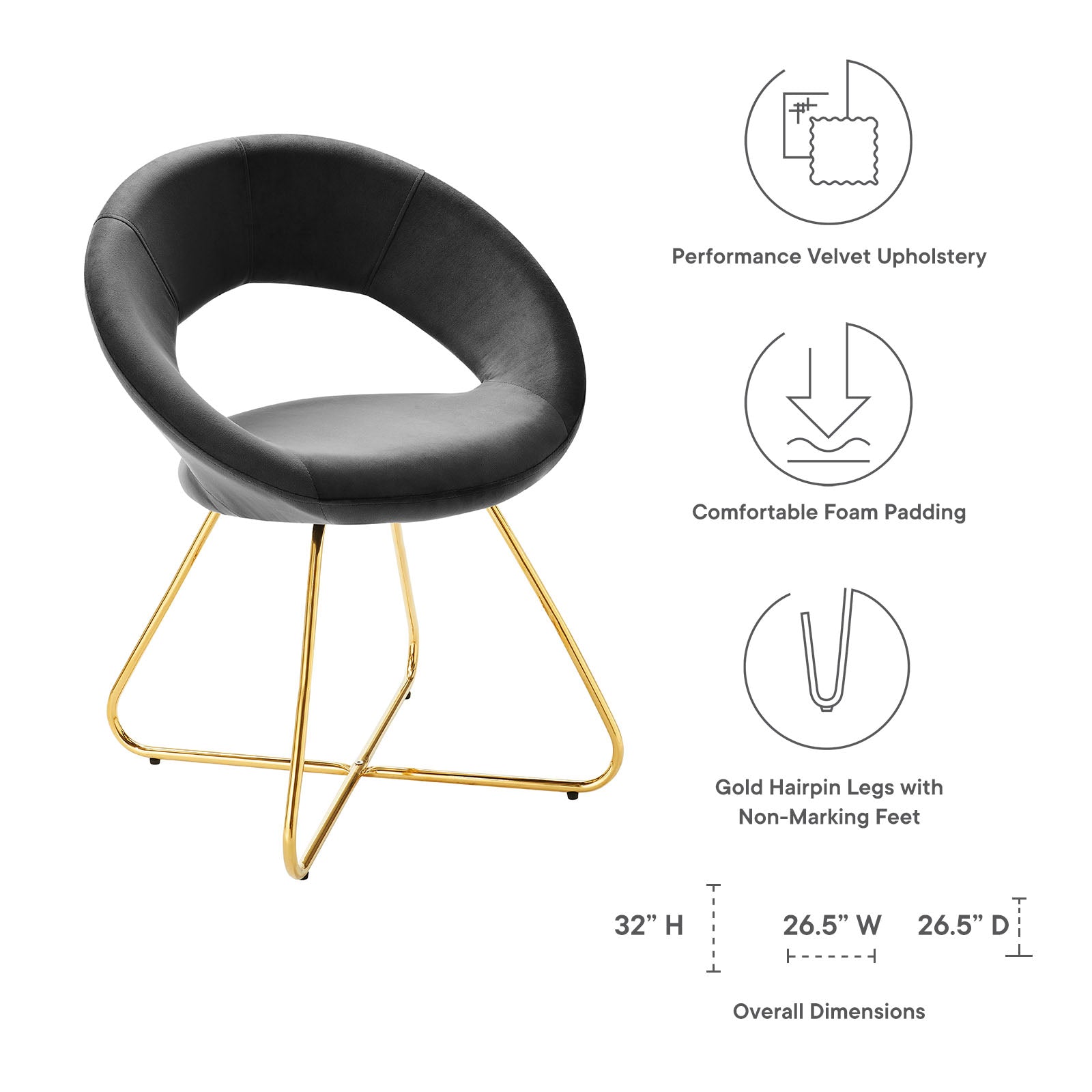 Modway Nouvelle Performance Velvet Dining Chair Set of 2 | Dining Chairs | Modishstore-16