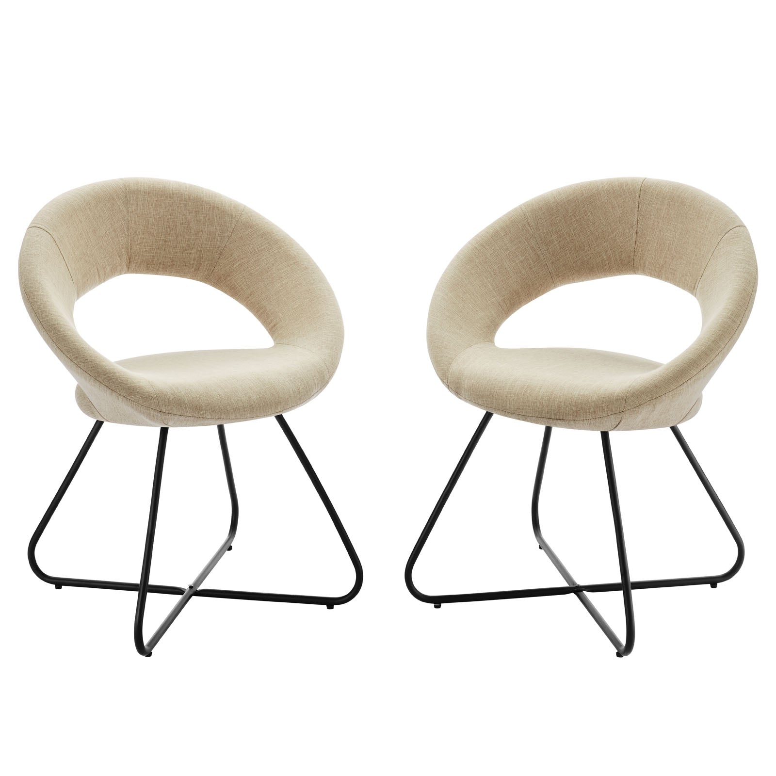 Modway Nouvelle Upholstered Fabric Dining Chair Set of 2 | Dining Chairs | Modishstore-2