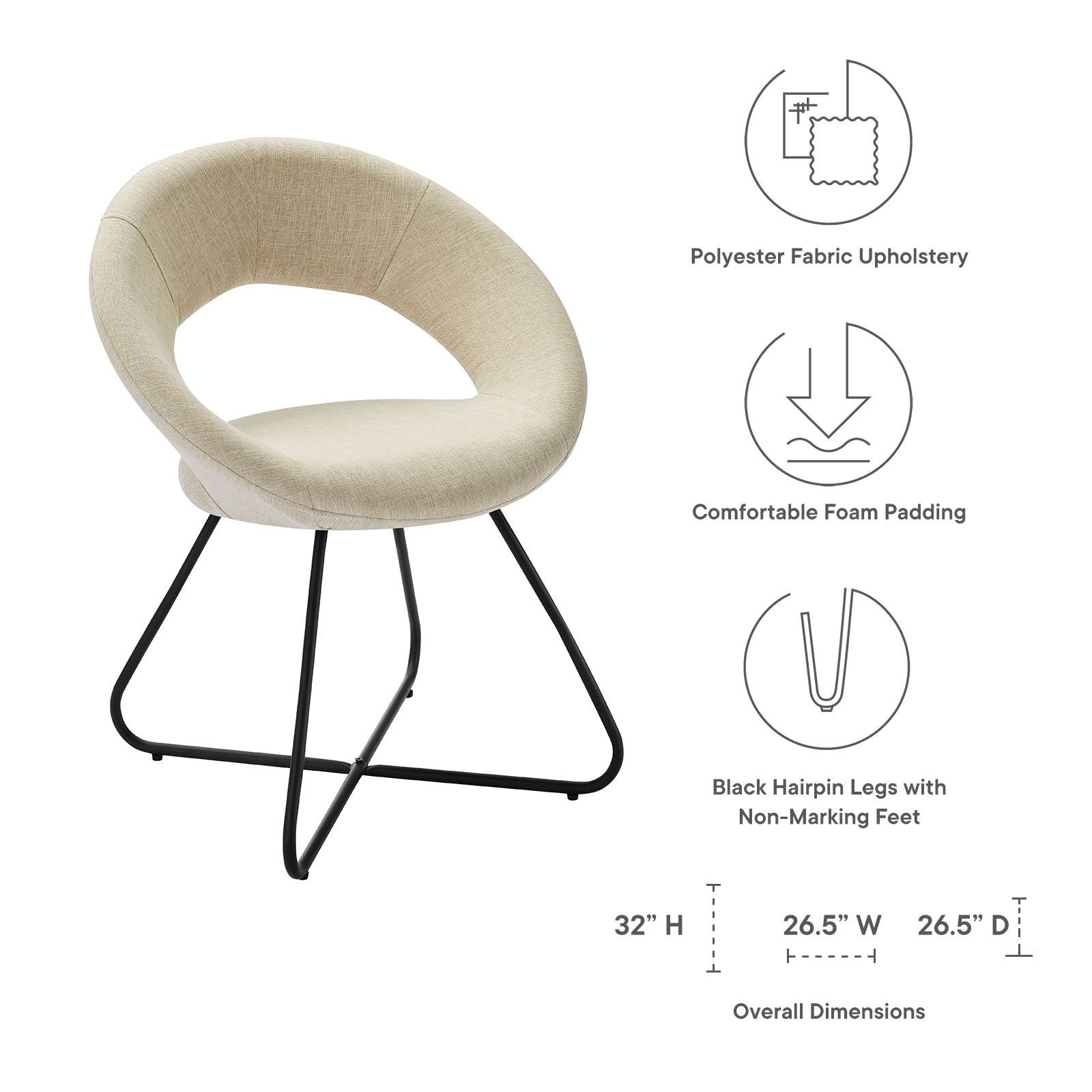Modway Nouvelle Upholstered Fabric Dining Chair Set of 2 | Dining Chairs | Modishstore-8