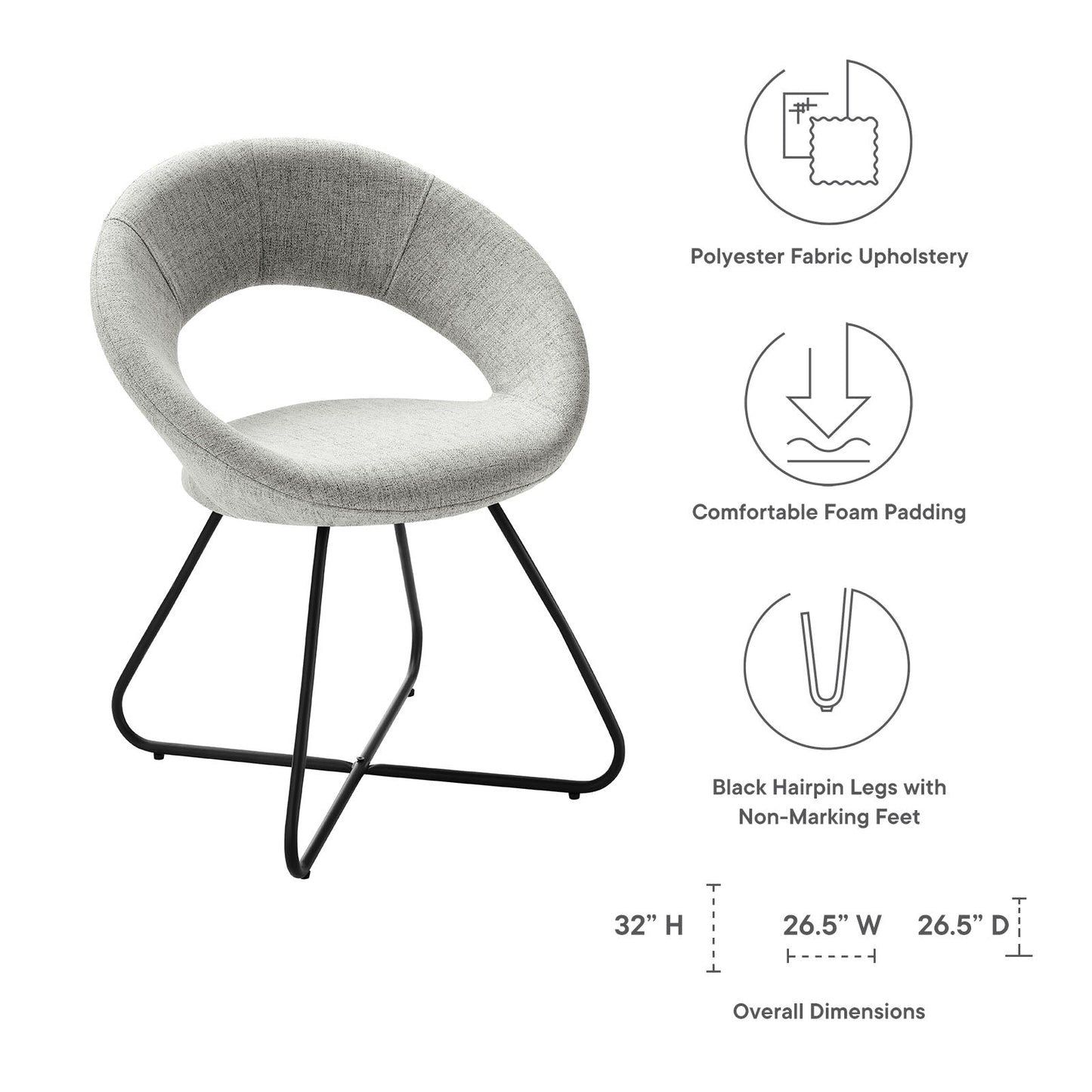 Modway Nouvelle Upholstered Fabric Dining Chair Set of 2 | Dining Chairs | Modishstore-23