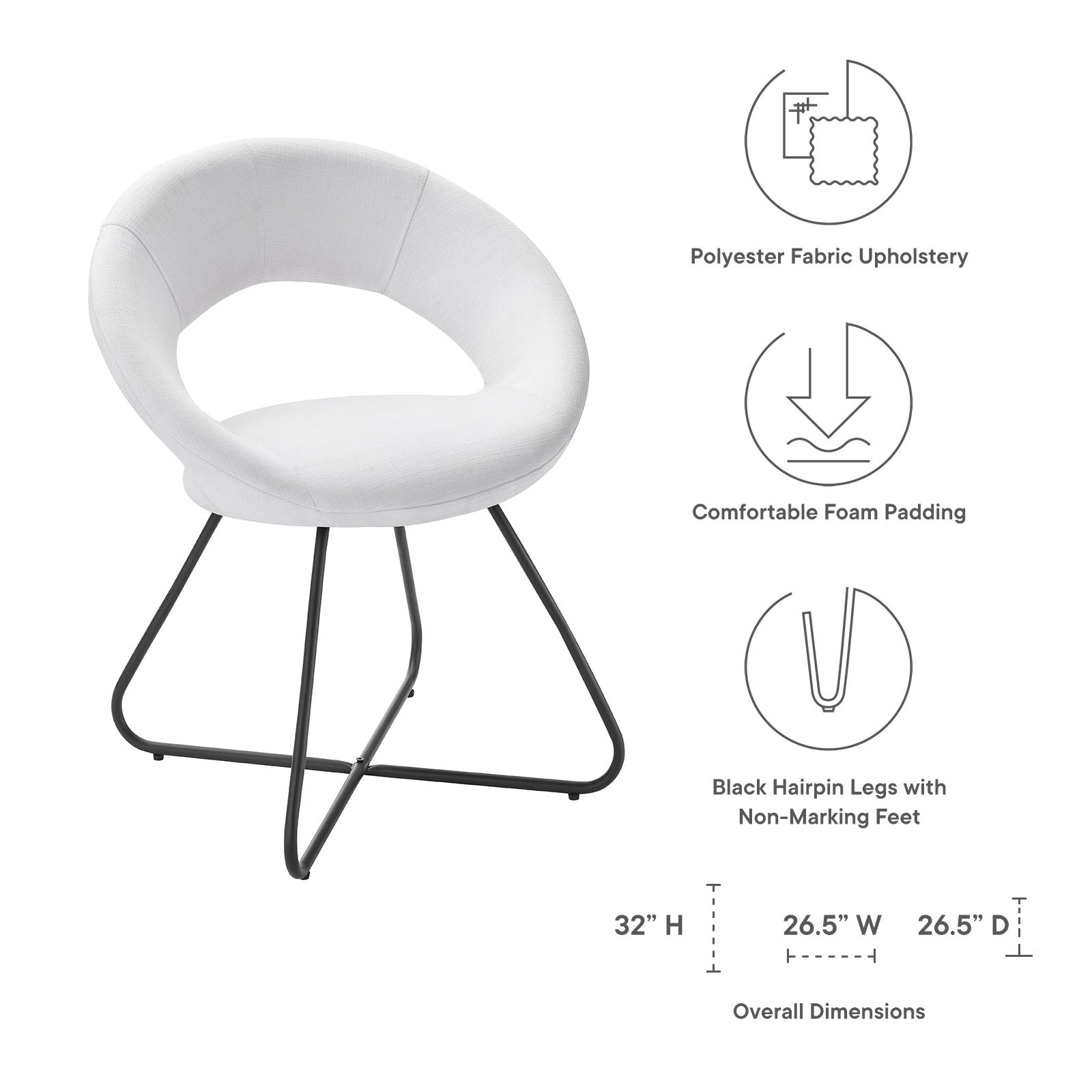 Modway Nouvelle Upholstered Fabric Dining Chair Set of 2 | Dining Chairs | Modishstore-24