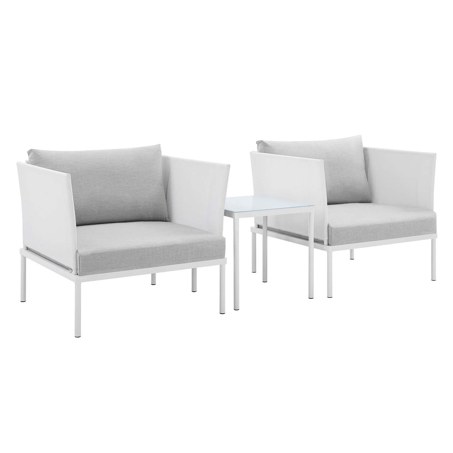 Modway Harmony 3-Piece  Sunbrella® Outdoor Patio Aluminum Seating Set | Outdoor Sofas, Loveseats & Sectionals