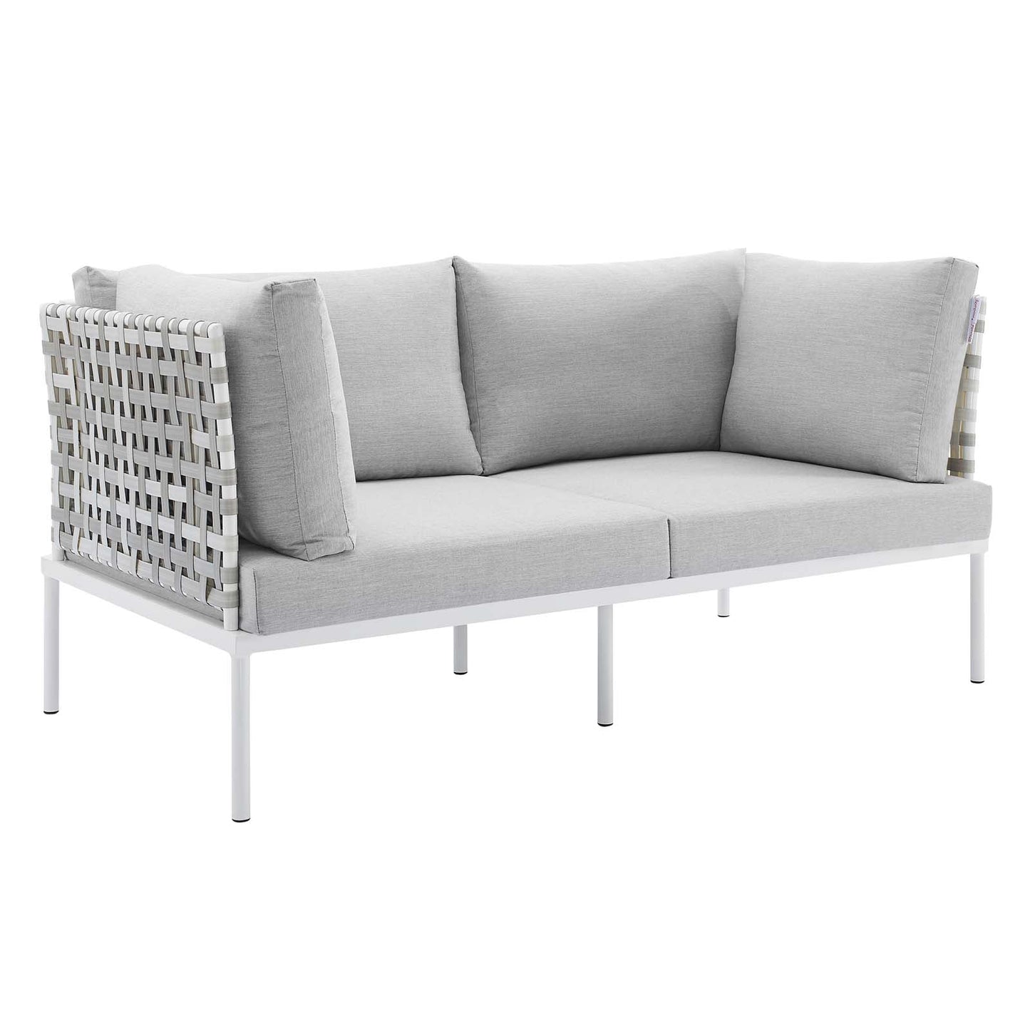 Modway Harmony 5-Piece  Sunbrella® Basket Weave Outdoor Patio Aluminum Seating Set | Outdoor Sofas, Loveseats & Sectionals | 