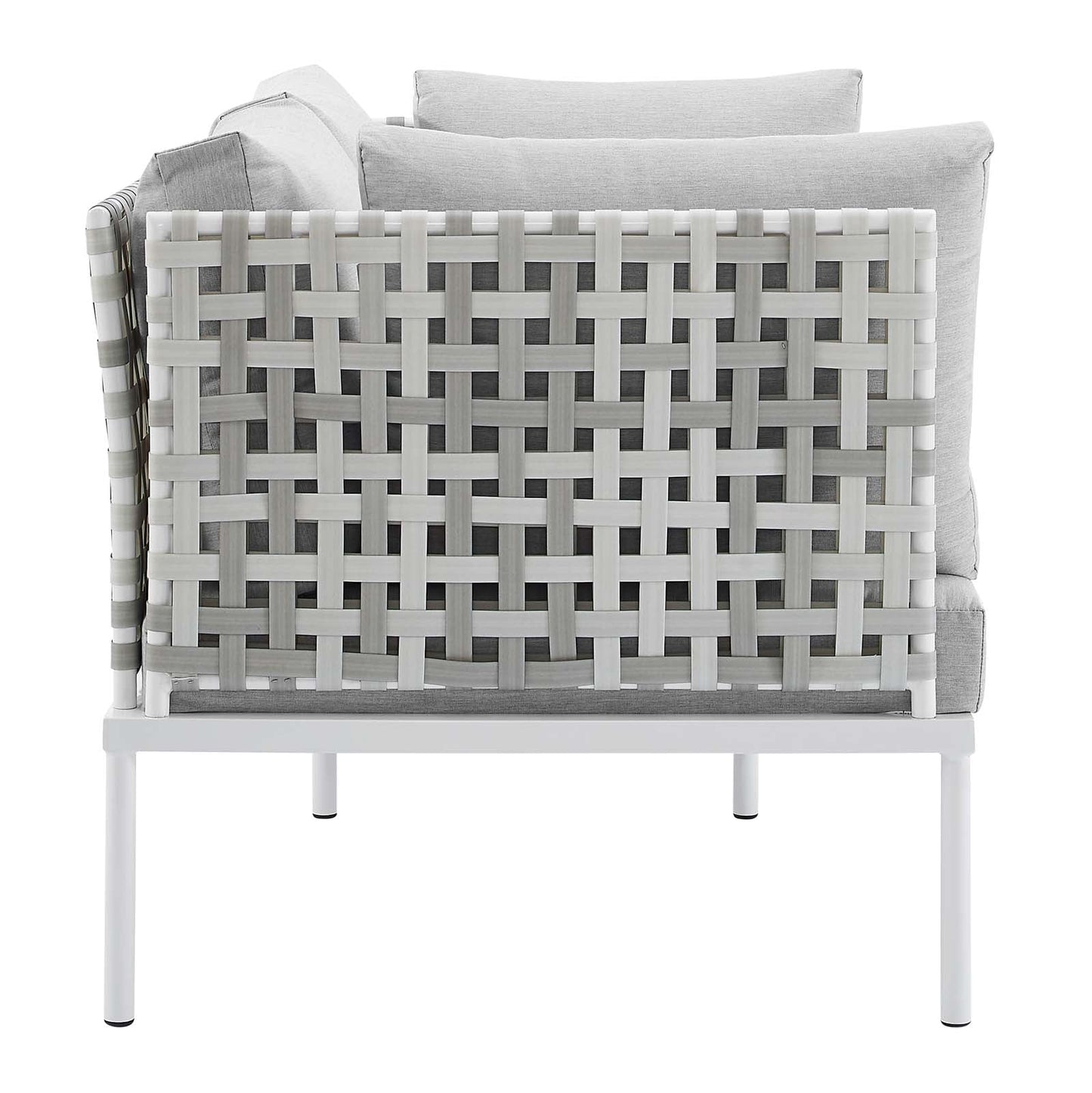 Modway Harmony 5-Piece  Sunbrella® Basket Weave Outdoor Patio Aluminum Seating Set | Outdoor Sofas, Loveseats & Sectionals | 