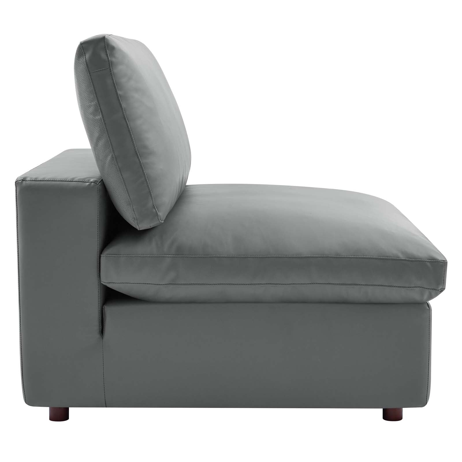 Modway Commix Down Filled Overstuffed Vegan Leather Armless Chair | Sofas | 
