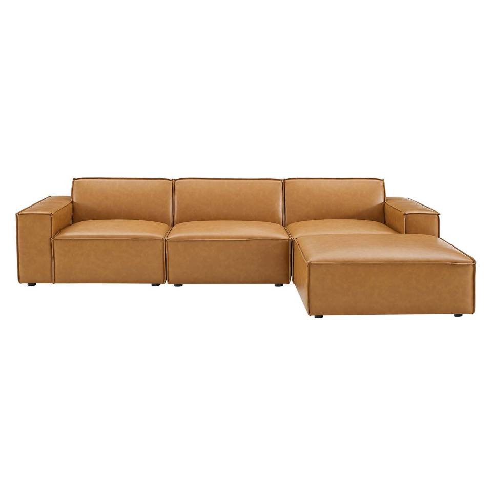 Modway Restore 4-Piece Vegan Leather Sectional Sofa | Sofas | Modishstore-3