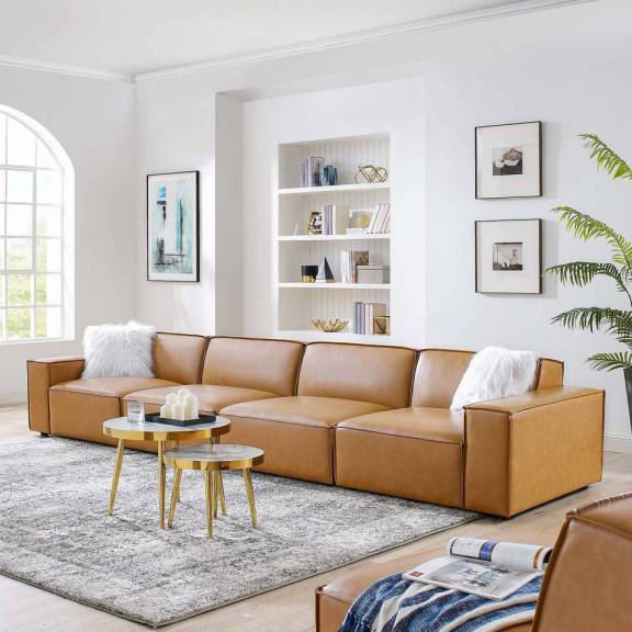 Modway Restore Vegan Leather 4-Piece Sofa | Sofas | Modishstore
