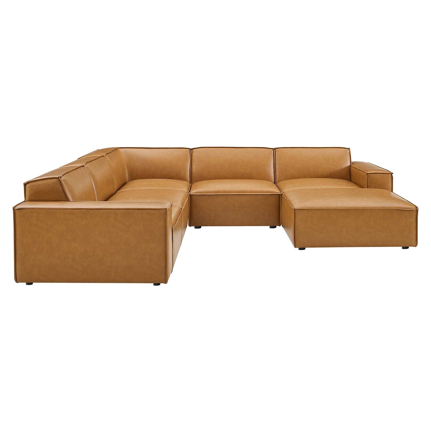 Modway Restore 6-Piece Vegan Leather Sectional Sofa EEI-4714-TAN | Sofas | Modishstore-3