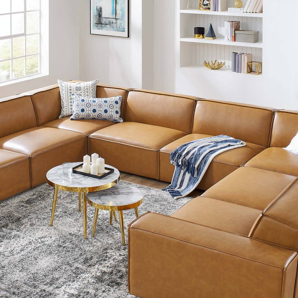 Modway Restore 8-Piece Vegan Leather Sectional Sofa | Sofas | Modishstore-2