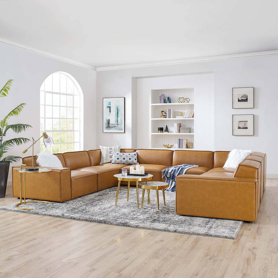 Modway Restore 8-Piece Vegan Leather Sectional Sofa | Sofas | Modishstore