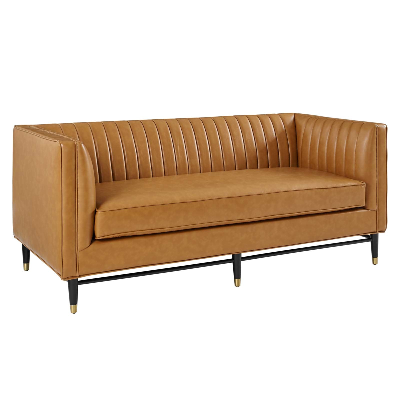 Modway Devote Channel Tufted Vegan Leather Loveseat | Sofas | 
