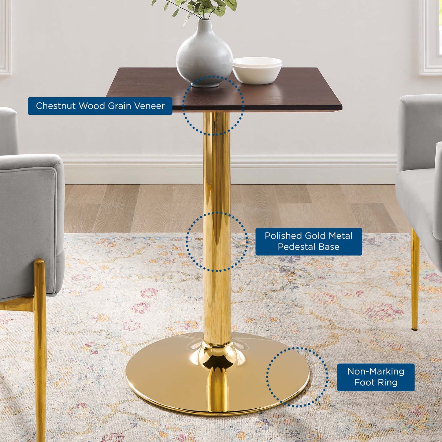 Modway Verne 24" Square Dining Table | Dining Tables | Modishstore-5