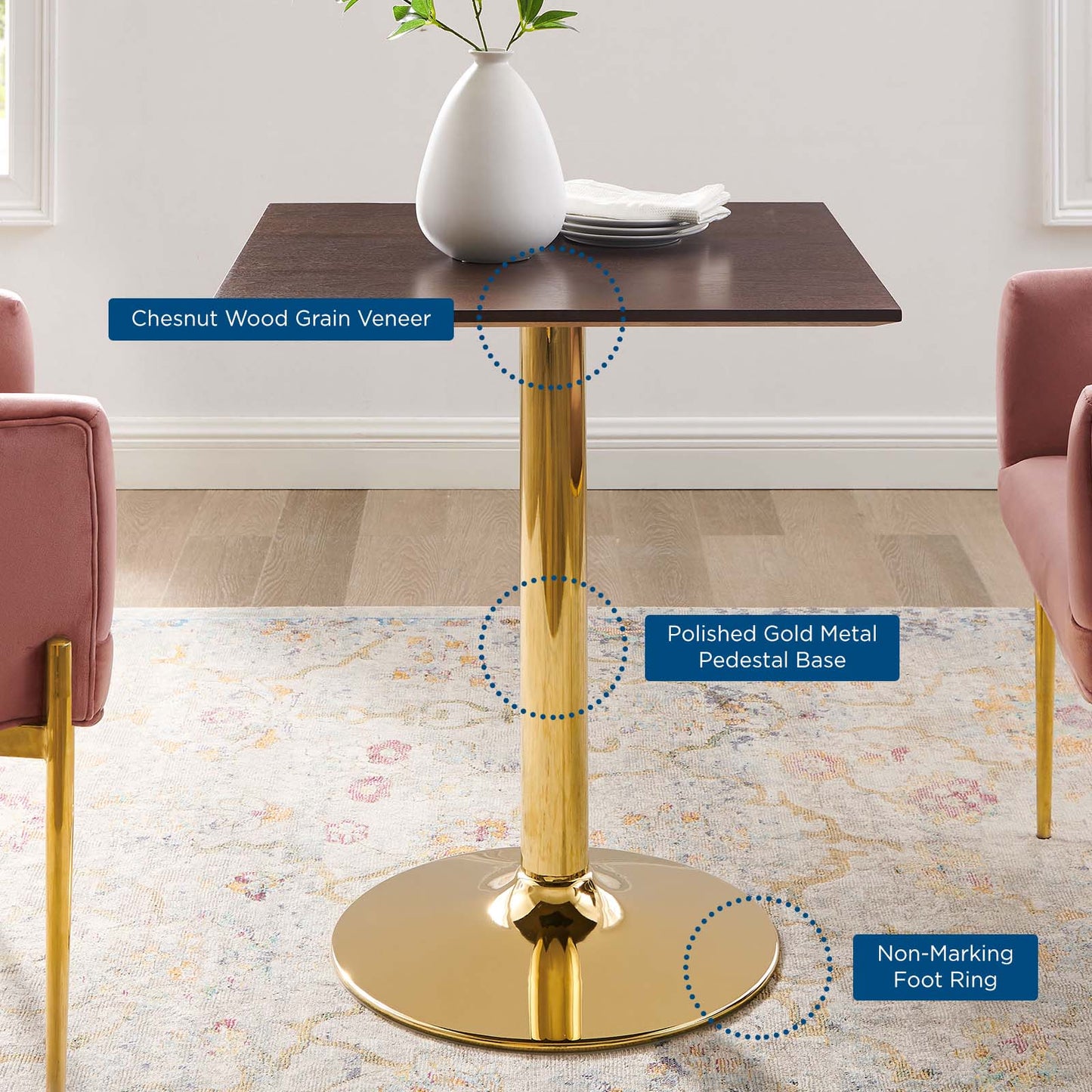 Modway Verne 28" Square Dining Table | Dining Tables | Modishstore-5