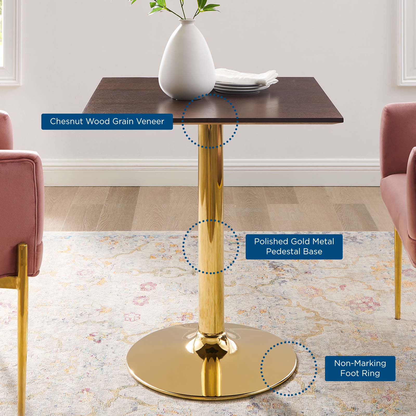 Modway Verne 28" Square Dining Table | Dining Tables | Modishstore-5