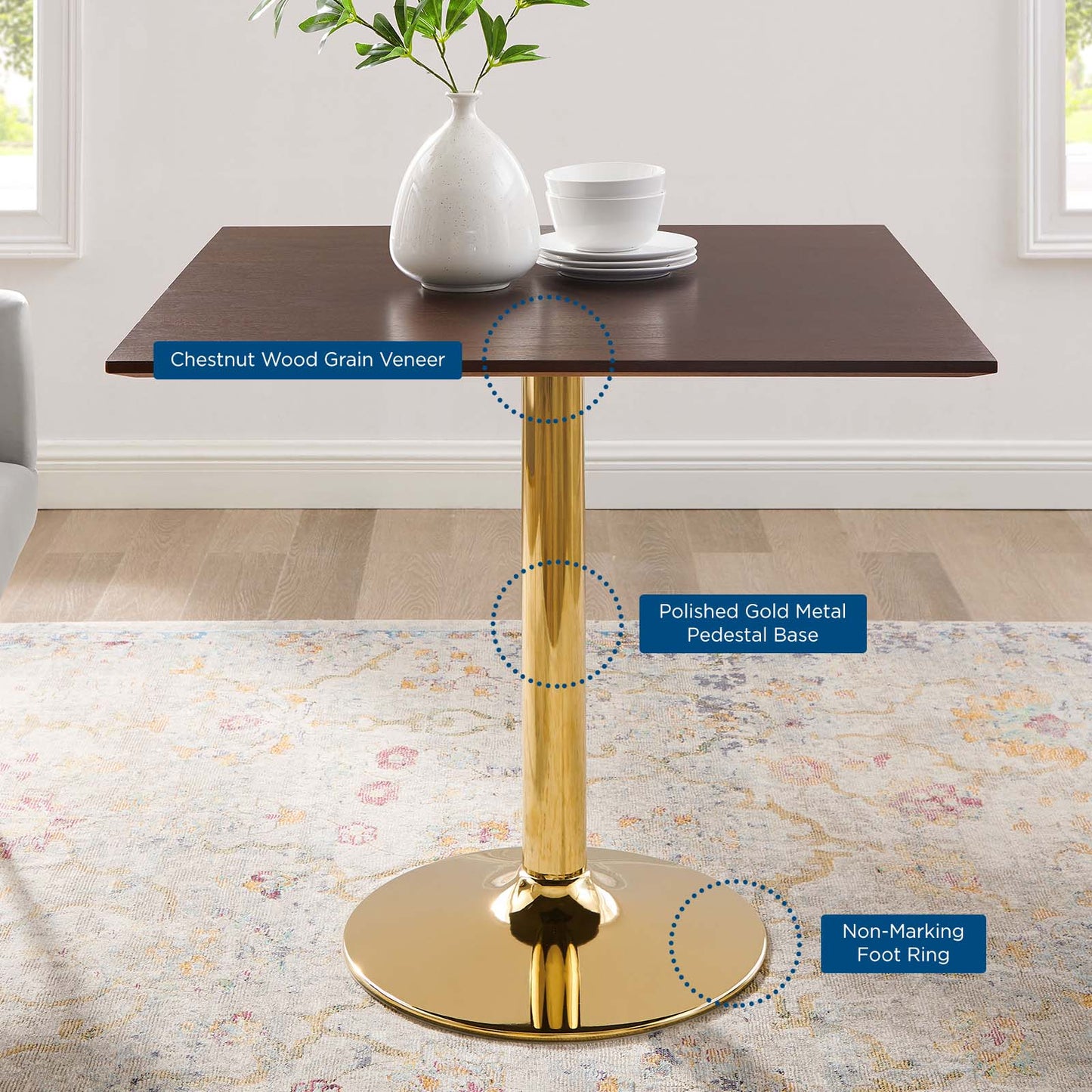 Modway Verne 35" Square Dining Table | Dining Tables | Modishstore-5