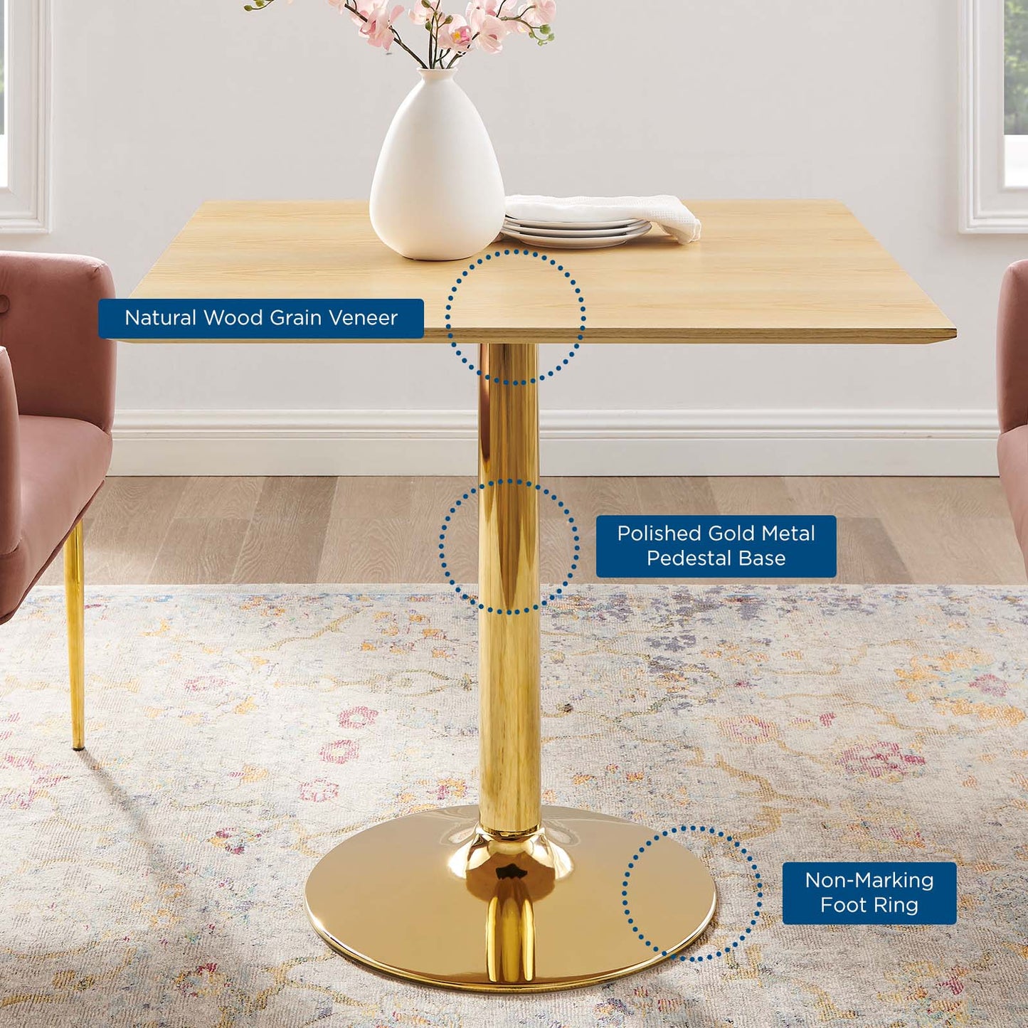 Modway Verne 35" Square Dining Table | Dining Tables | Modishstore-5