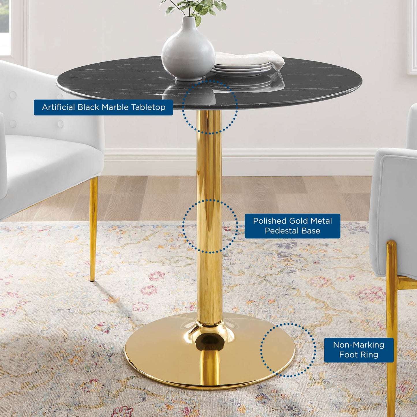 Modway Verne 35" Artificial Marble Dining Table | Dining Tables | Modishstore-5