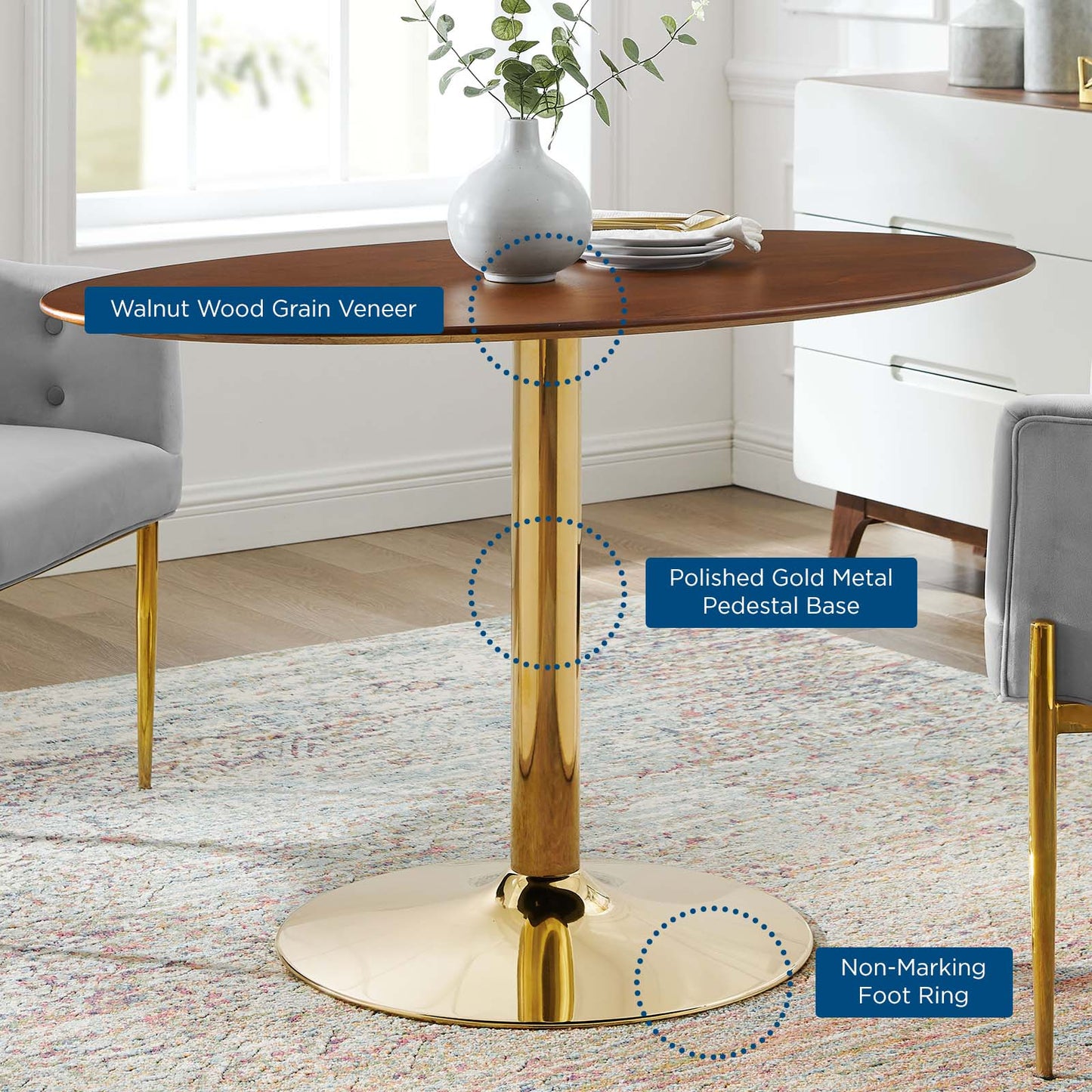Modway Verne 48" Oval Dining Table | Dining Tables | Modishstore-4