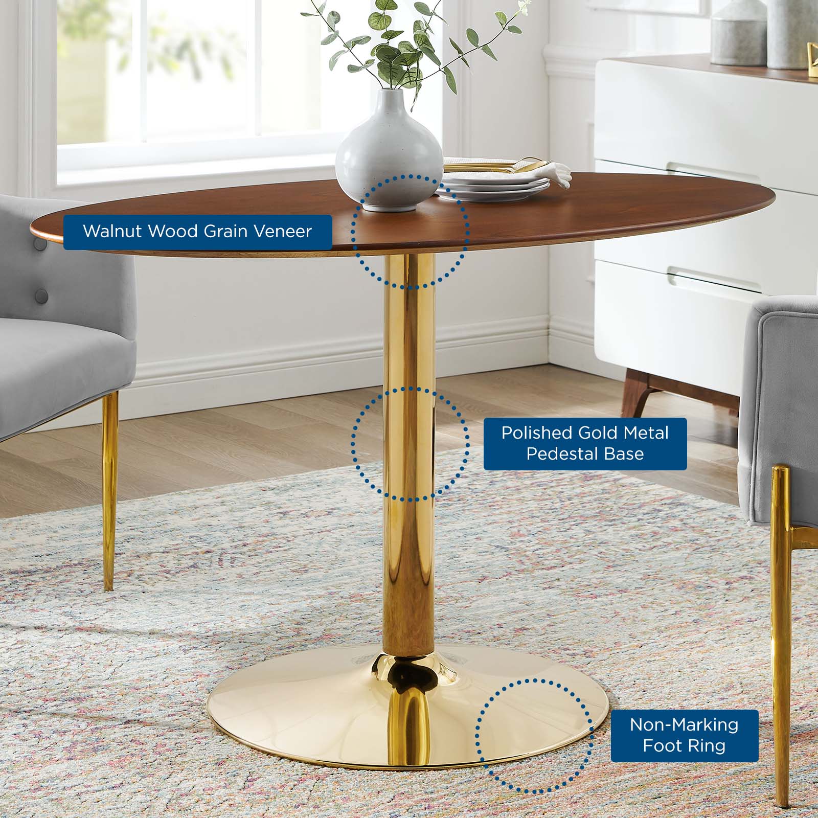 Modway Verne 48" Oval Dining Table | Dining Tables | Modishstore-4