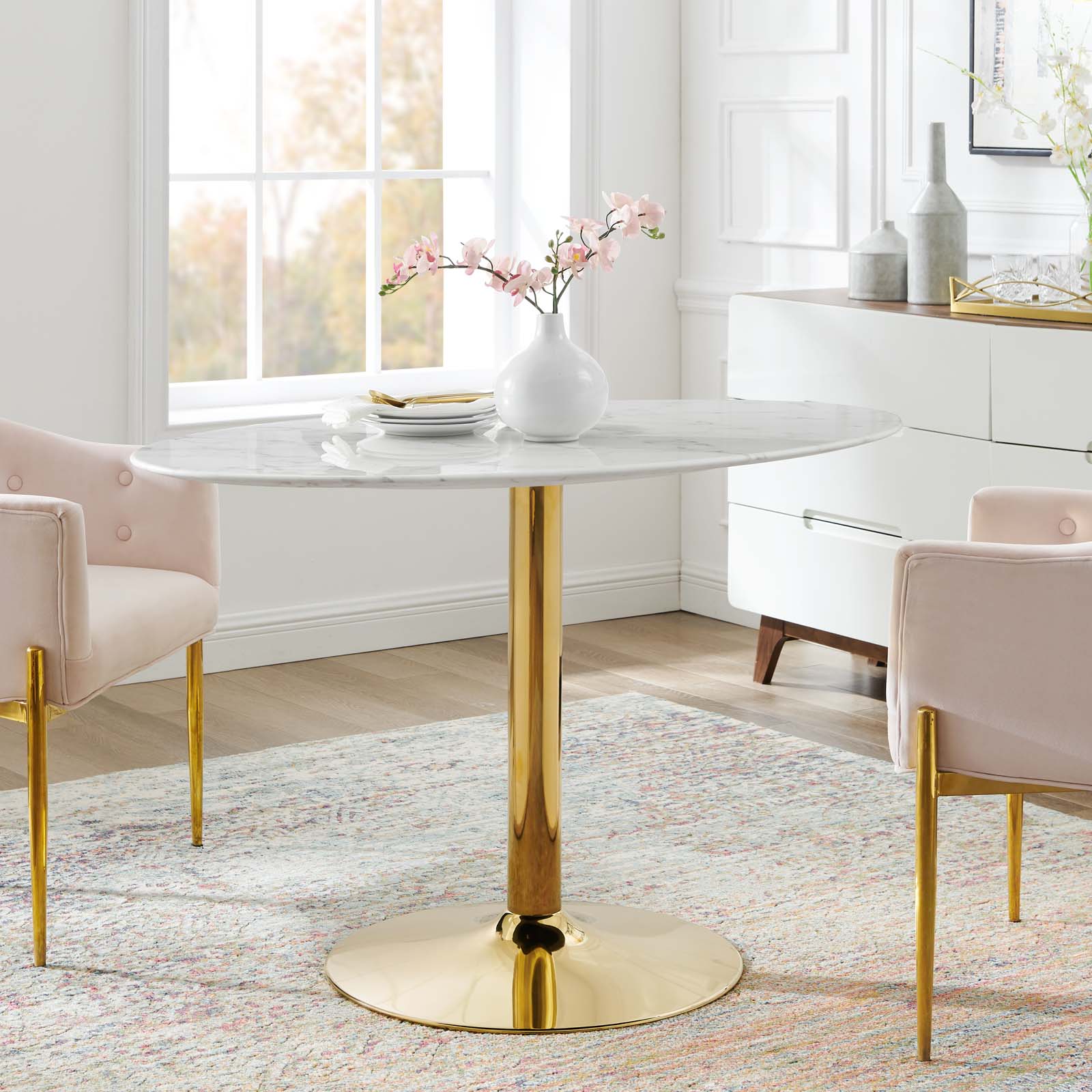 Modway Verne 48" Oval Artificial Marble Dining Table | Dining Tables | Modishstore-6