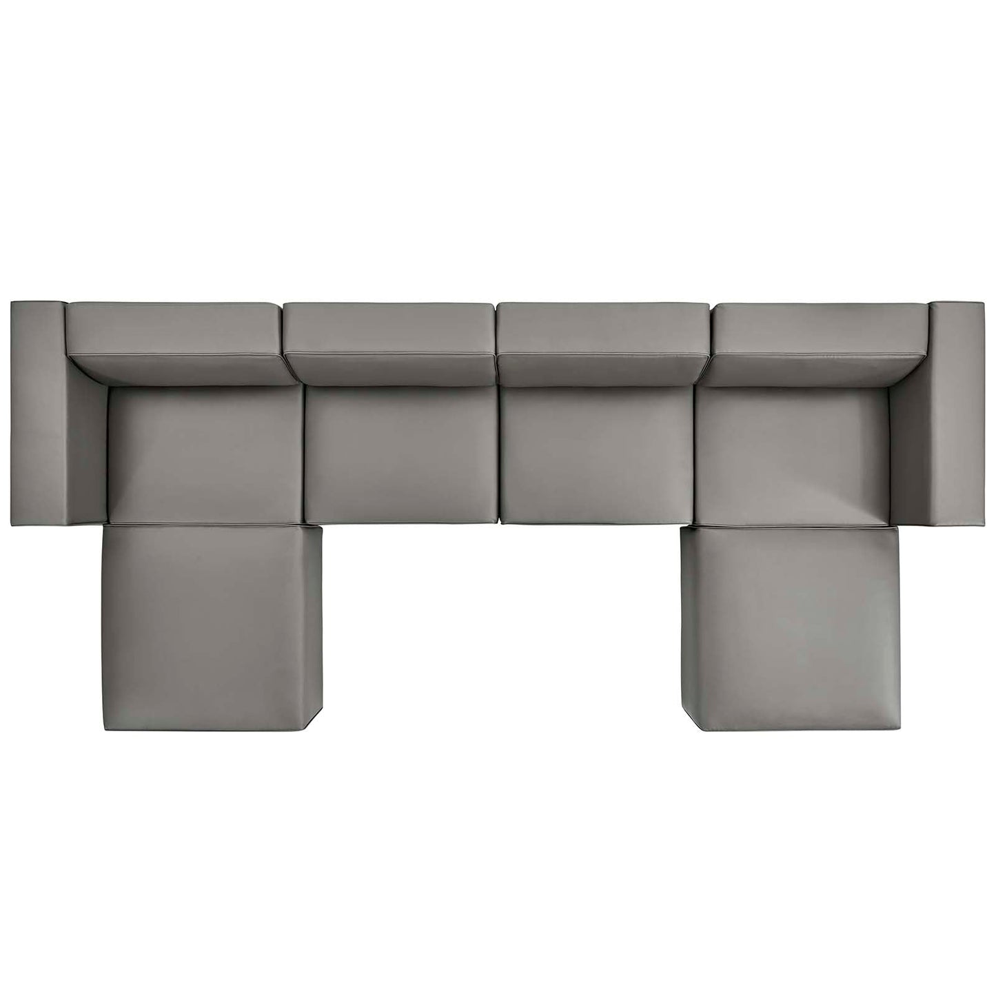 Modway Mingle Vegan Leather 4-Piece Sofa and 2 Ottomans Set | Sofas | Modishstore-7
