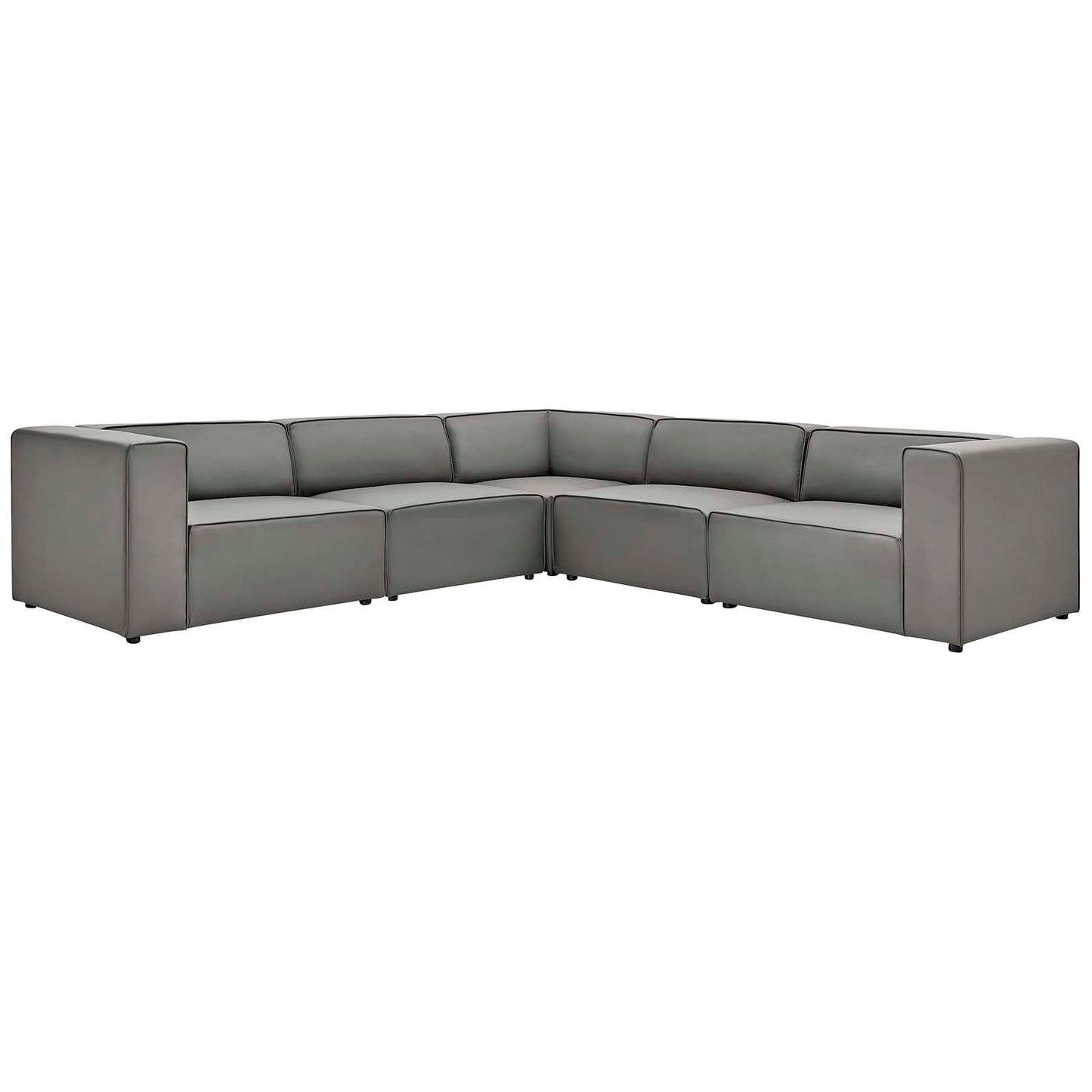 Modway Mingle Vegan Leather 5-Piece Sectional Sofa | Sofas | Modishstore-5