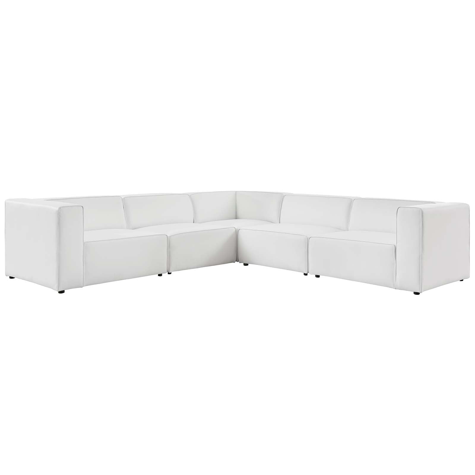 Modway Mingle Vegan Leather 5-Piece Sectional Sofa | Sofas | Modishstore-2