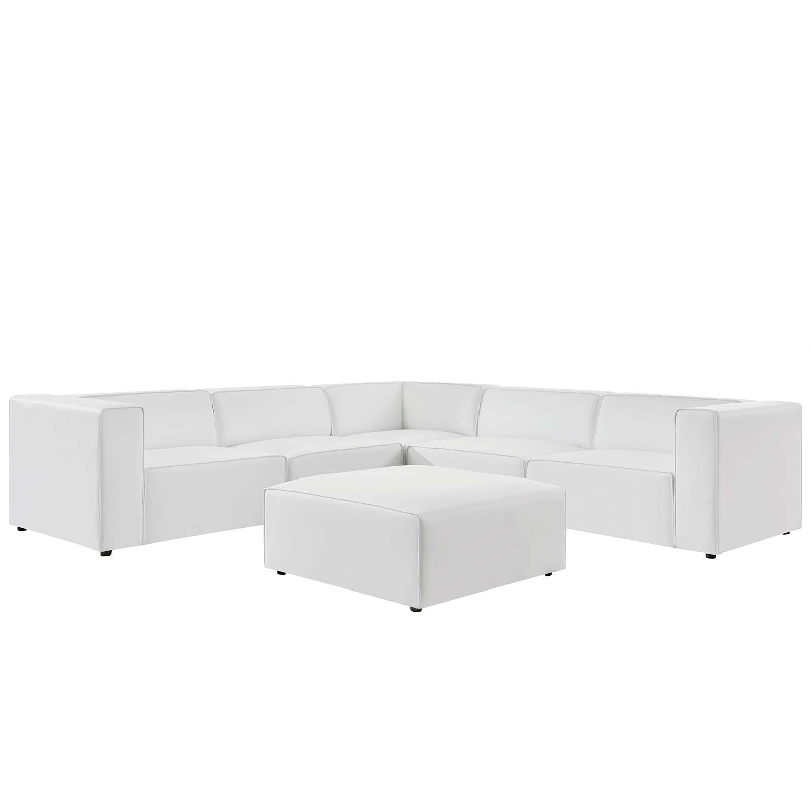 Modway Mingle Vegan Leather 7-Piece Furniture Set | Sofas | Modishstore-2