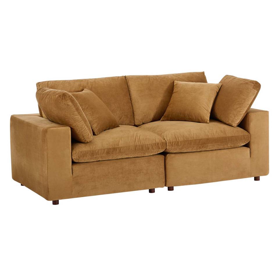Modway Commix Down Filled Overstuffed Performance Velvet Loveseat | Loveseats | 