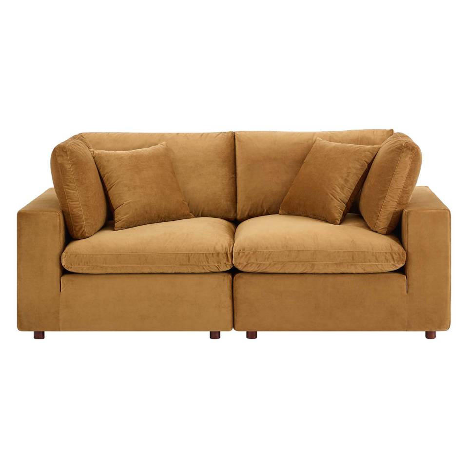 Modway Commix Down Filled Overstuffed Performance Velvet Loveseat | Loveseats | 