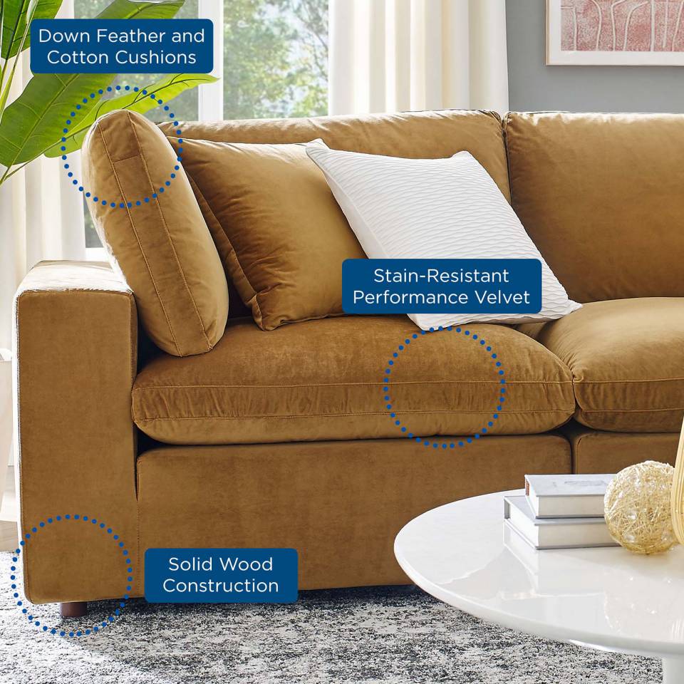 Modway Commix Down Filled Overstuffed Performance Velvet Loveseat | Loveseats | 