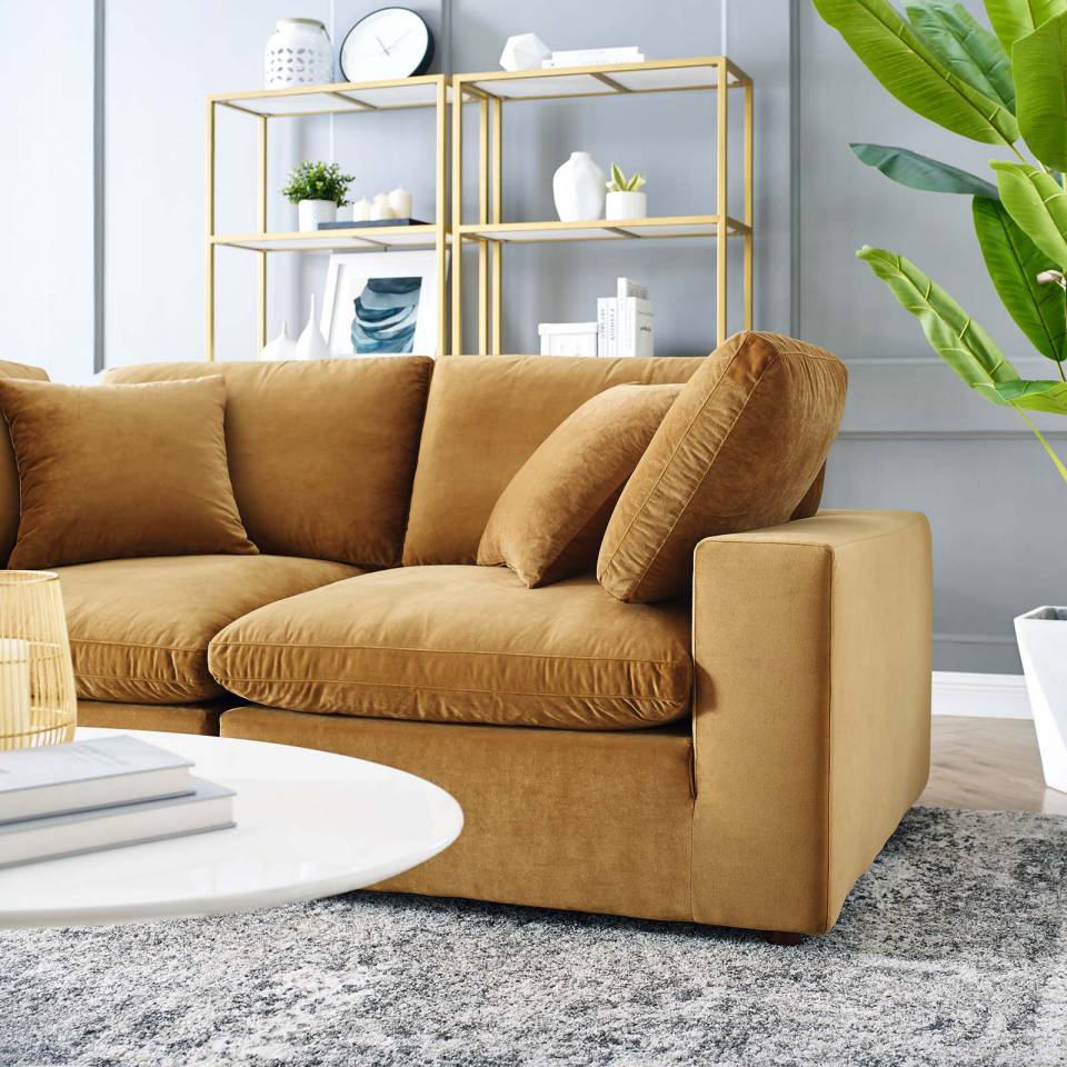 Modway Commix Down Filled Overstuffed Performance Velvet Loveseat | Loveseats | 