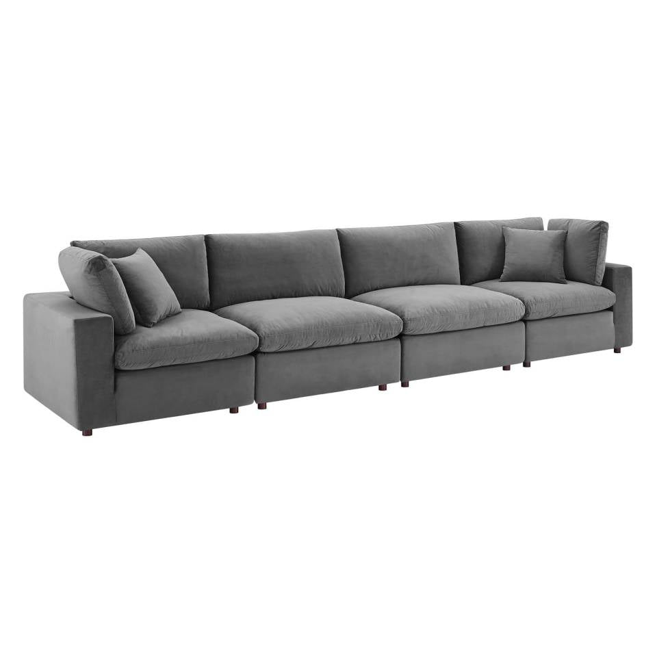 Modway Commix Down Filled Overstuffed Performance Velvet 4-Seater Sofa | Sofas | 