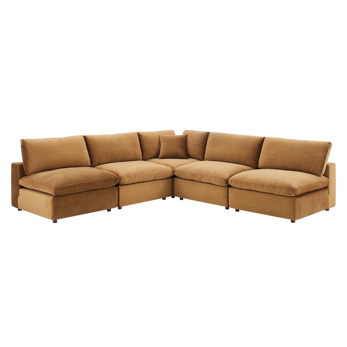Modway Commix Down Filled Overstuffed Performance Velvet 5-Piece Sectional Sofa | Sofas | 