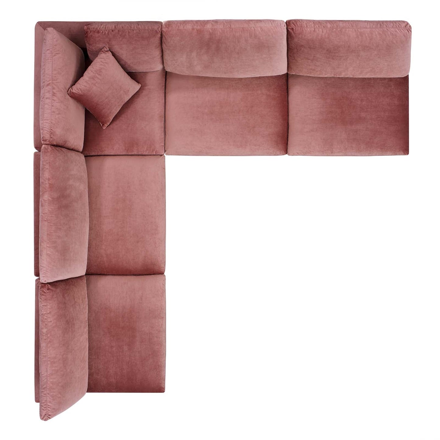 Modway Commix Down Filled Overstuffed Performance Velvet 5-Piece Sectional Sofa | Sofas | 