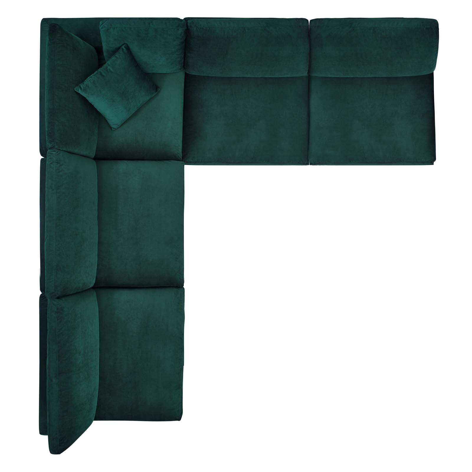 Modway Commix Down Filled Overstuffed Performance Velvet 5-Piece Sectional Sofa | Sofas | 