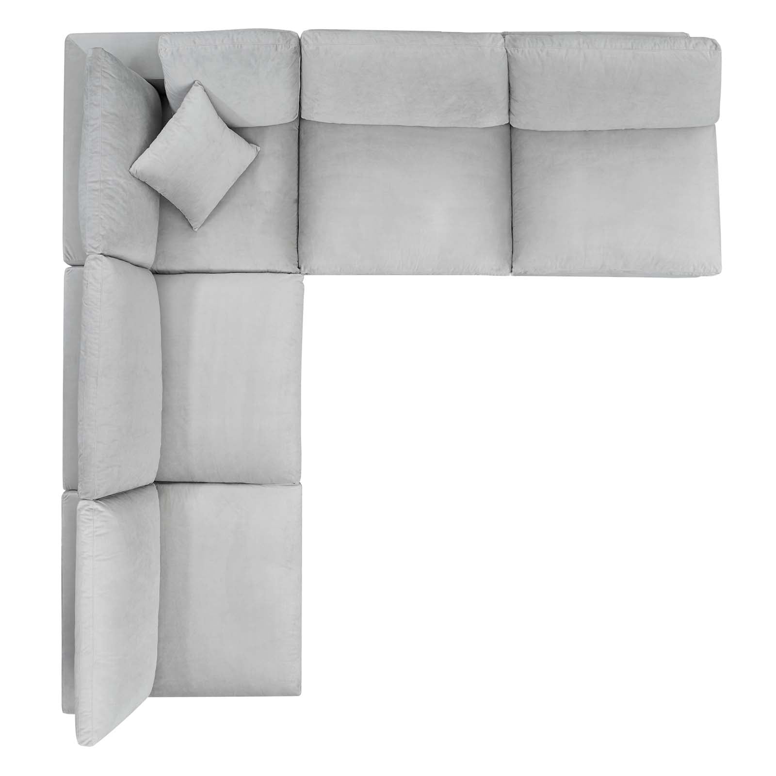 Modway Commix Down Filled Overstuffed Performance Velvet 5-Piece Sectional Sofa | Sofas | 