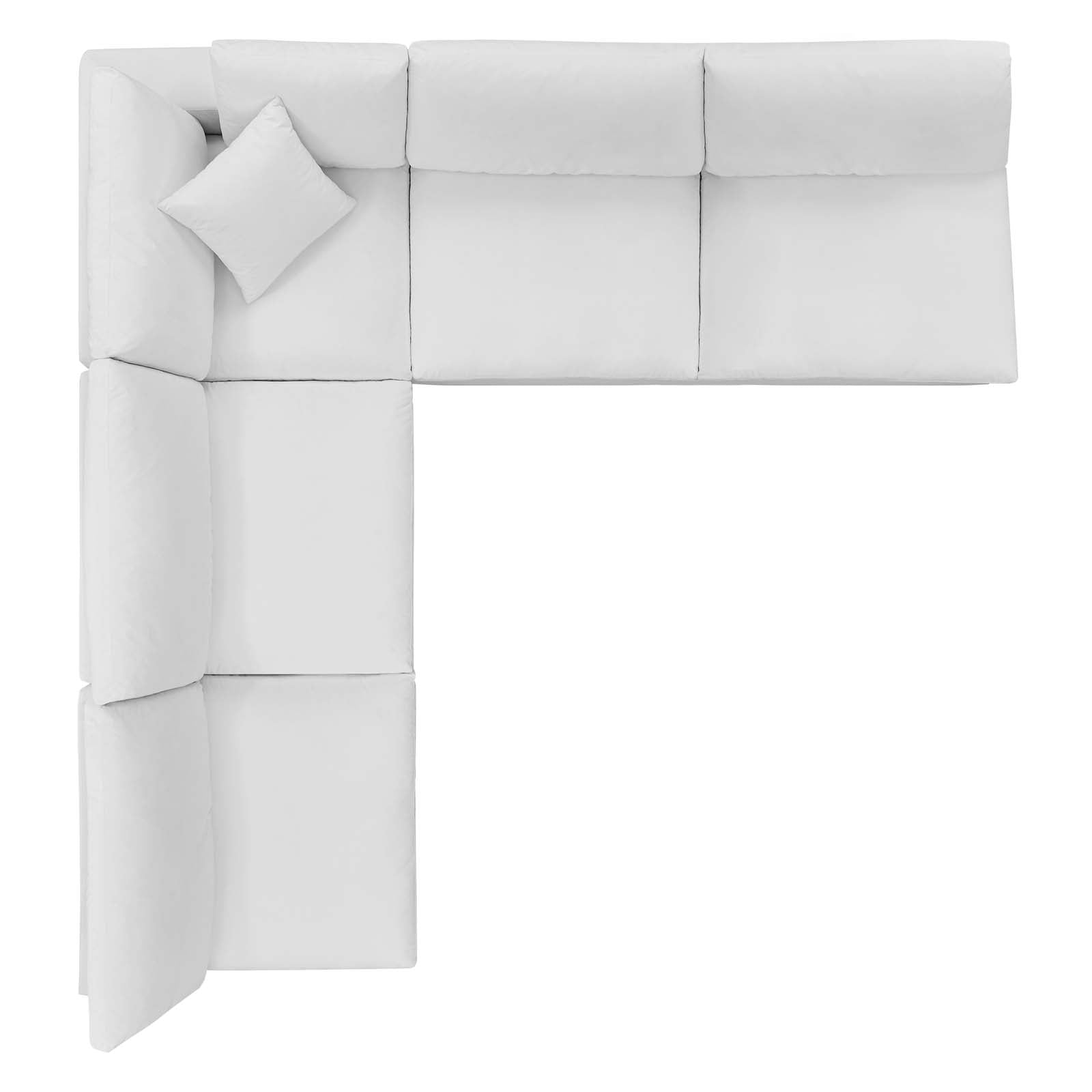 Modway Commix Down Filled Overstuffed Performance Velvet 5-Piece Sectional Sofa | Sofas | 