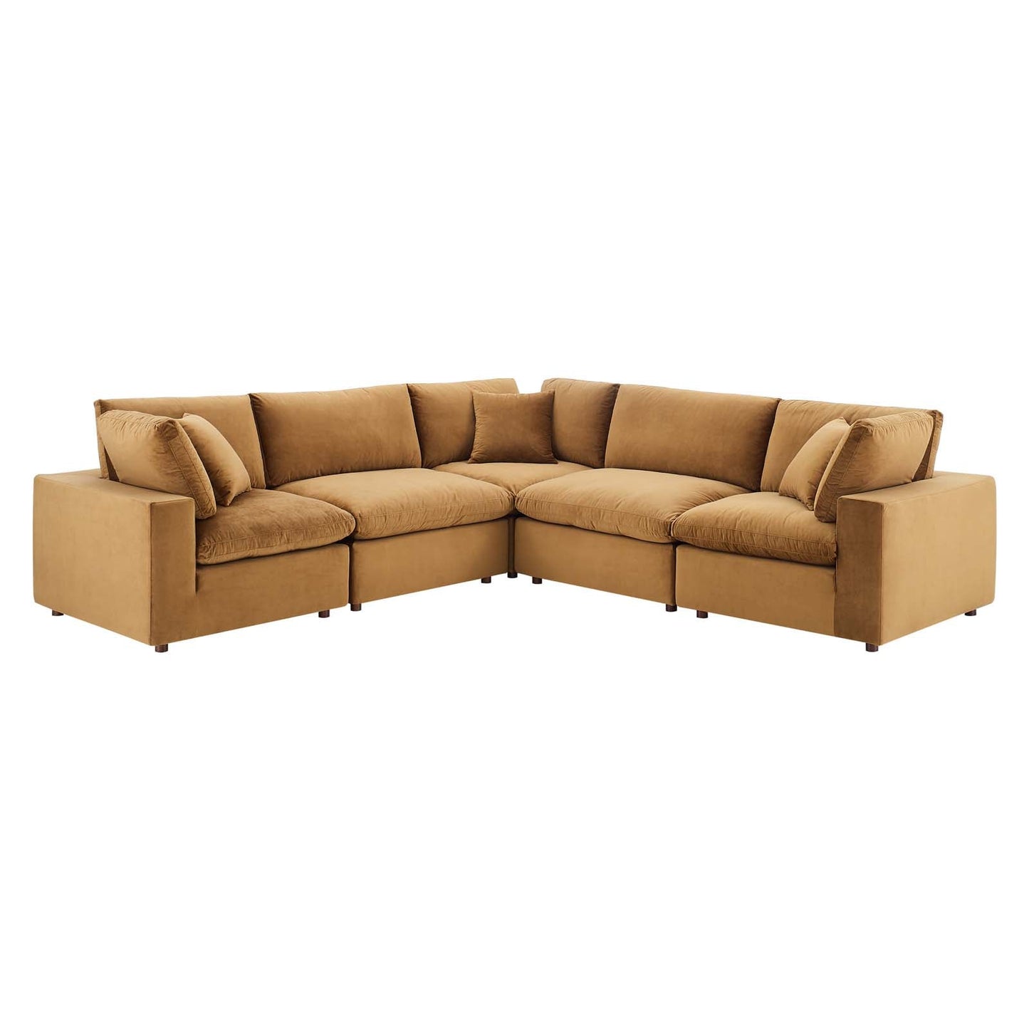 Modway Commix Down Filled Overstuffed Performance Velvet 5-Piece Sectional Sofa | Sofas | 