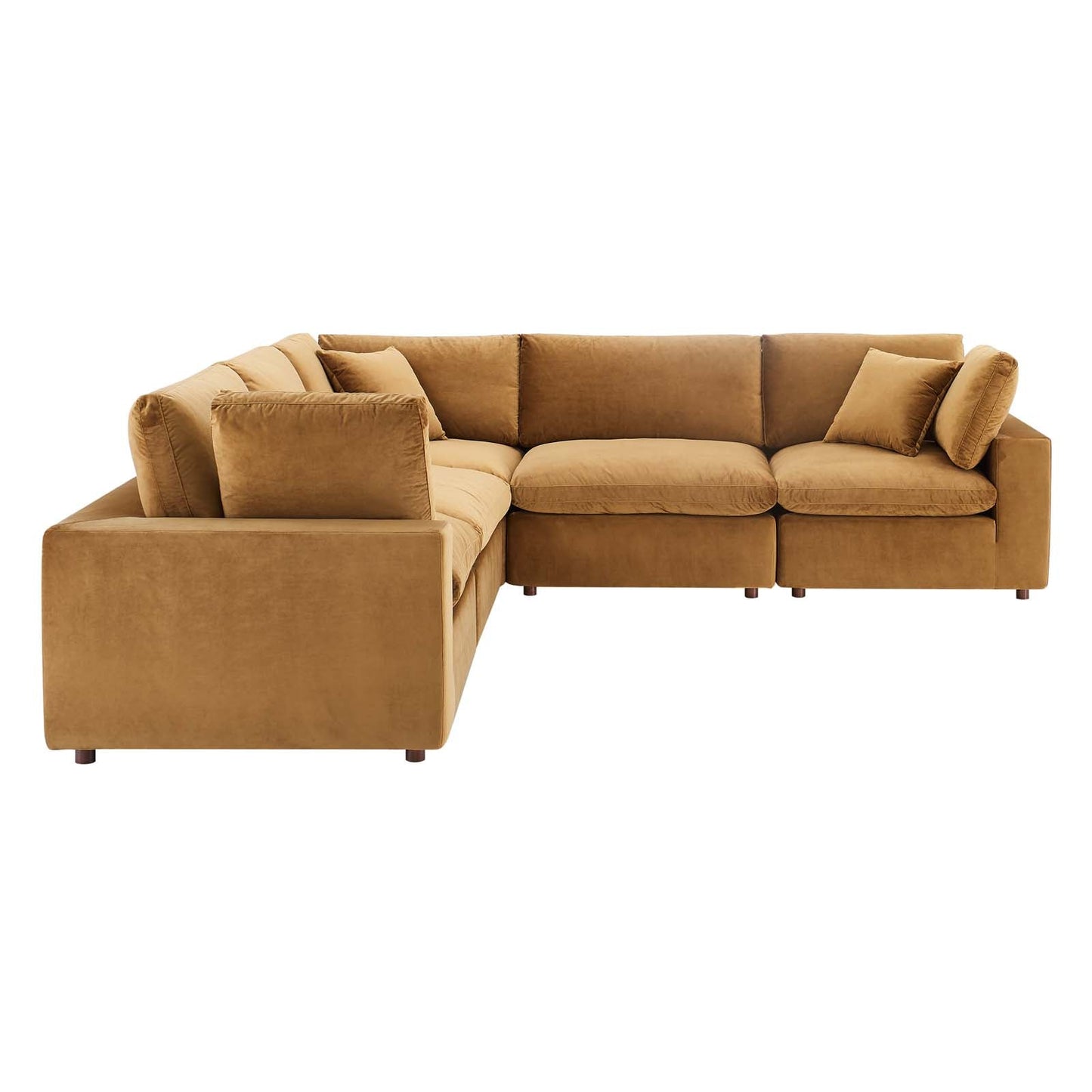 Modway Commix Down Filled Overstuffed Performance Velvet 5-Piece Sectional Sofa | Sofas | 
