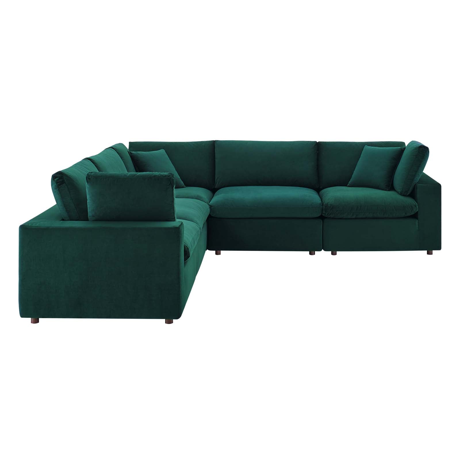 Modway Commix Down Filled Overstuffed Performance Velvet 5-Piece Sectional Sofa | Sofas | 
