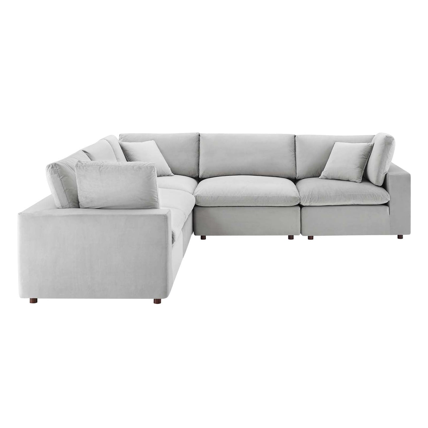 Modway Commix Down Filled Overstuffed Performance Velvet 5-Piece Sectional Sofa | Sofas | 